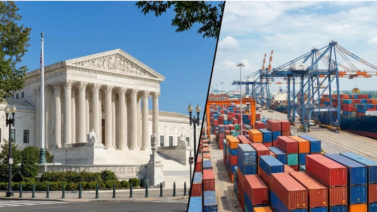 (1280x720) Split screen of Zelensky and Putin against a muted, data-overlay map of Eastern Europe.