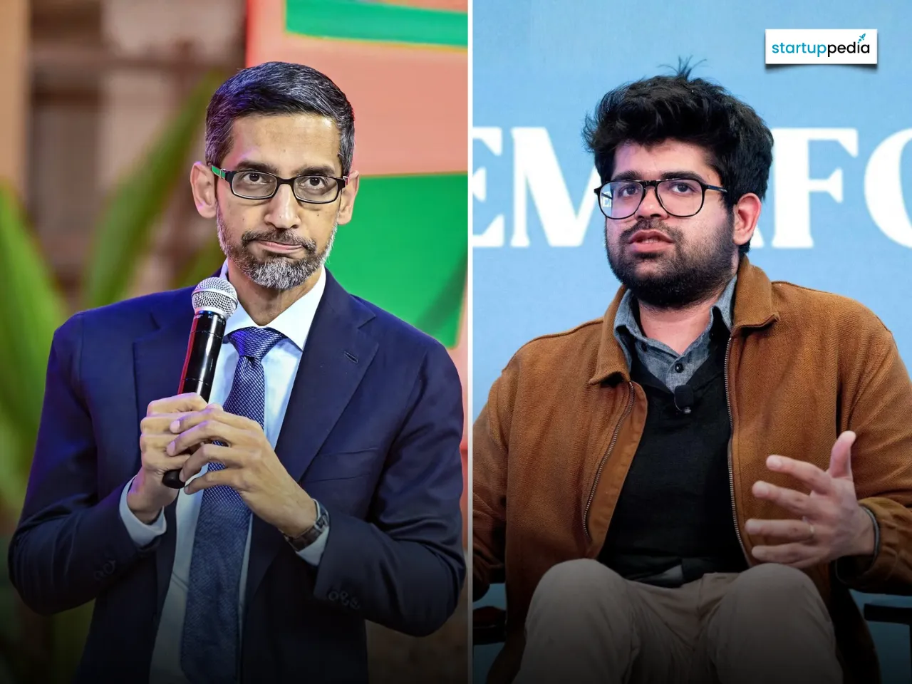 Google CEO Sundar Pichai and Perplexity CEO Aravind Srinivas