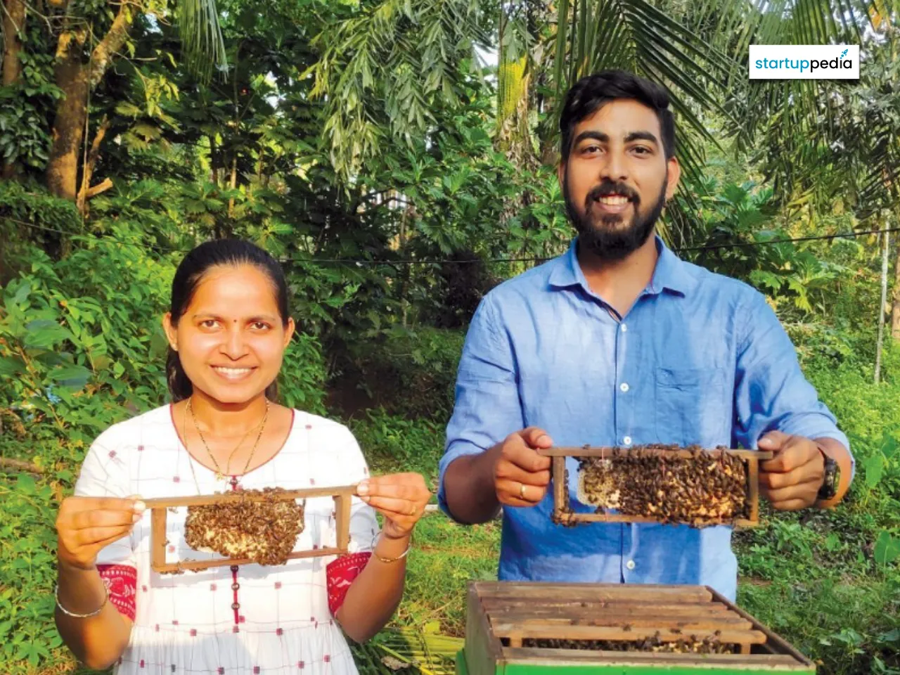 Vandit Naik, owner of Rasraj Goa Farms, and his wife Priyanka Naik