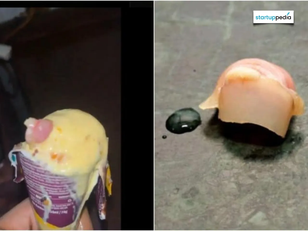 A Human FInger Piece In Ice-Cream