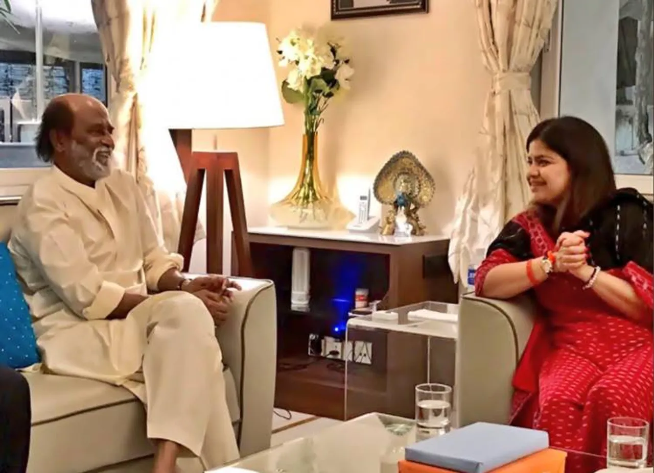 "லதா ஜி அண்ட் தலைவா" ஜோடி சூப்பர்: ரஜினிகாந்தை சந்தித்த பா.ஜ.கவின் பூனம் மஹாஜன்!
