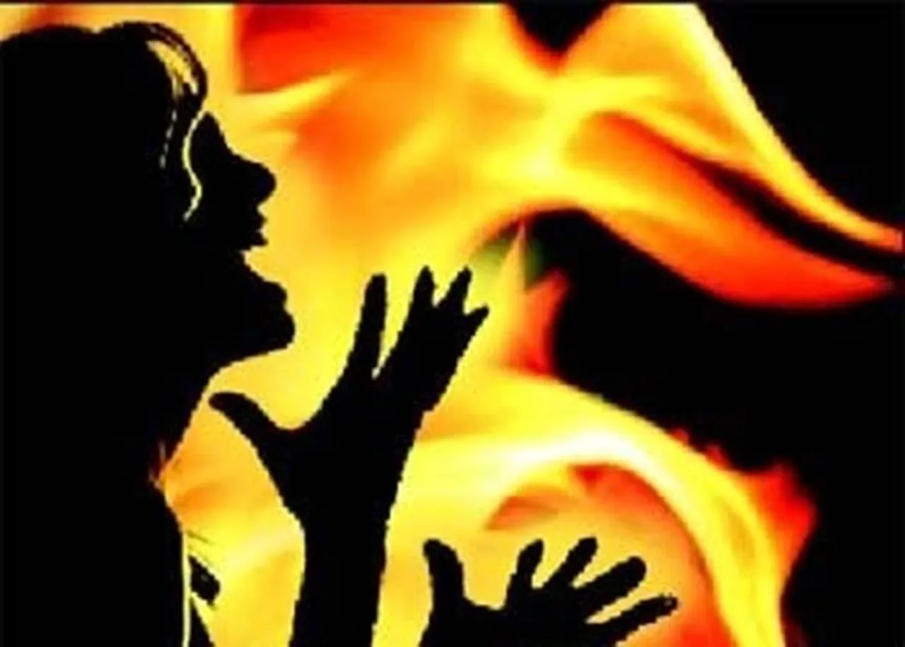 women burning