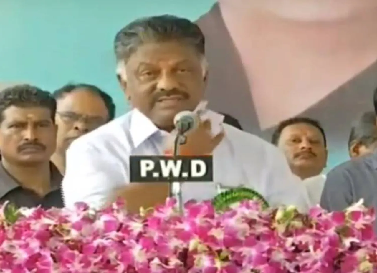 O Panneerselvam, Actor Sivaji Ganesan, Kamal Haasan, Rajinikanth, Minister D Jayakumar,
