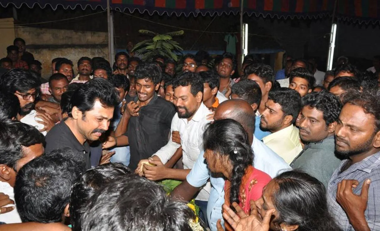 ரசிகர் மன்ற நிர்வாகி மரணம் : நேரில் சென்று அஞ்சலி செலுத்திய கார்த்தி