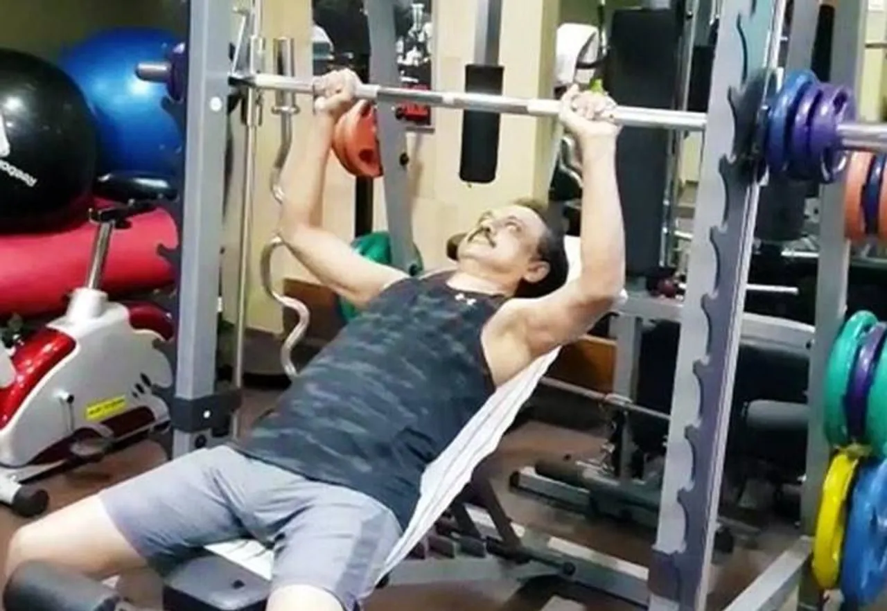 MK Azhagiri, MK Stalin at Gym, DMK