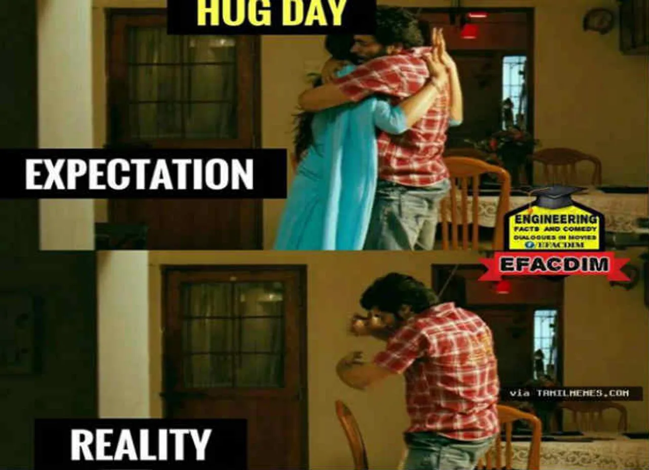 சிங்கிள்ஸ் கொண்டாடிய ஹக் டே!.... இணையத்தை தெறிக்க விடும் காதலர் தின கலக்கல் மீம்ஸ்கள்.