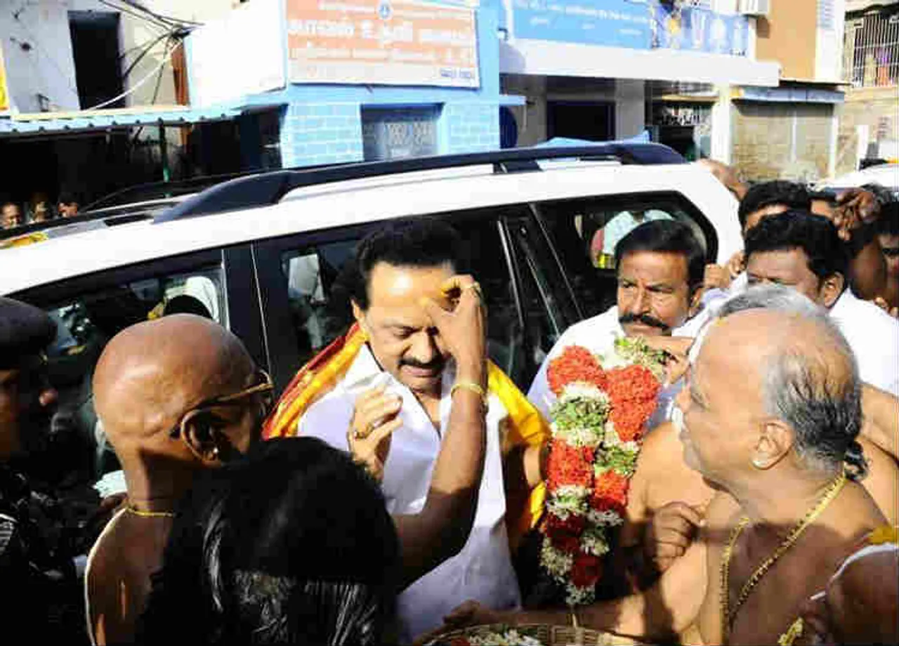 MK Stalin at Srirangam, Srirangam Ranganathaswamy Temple