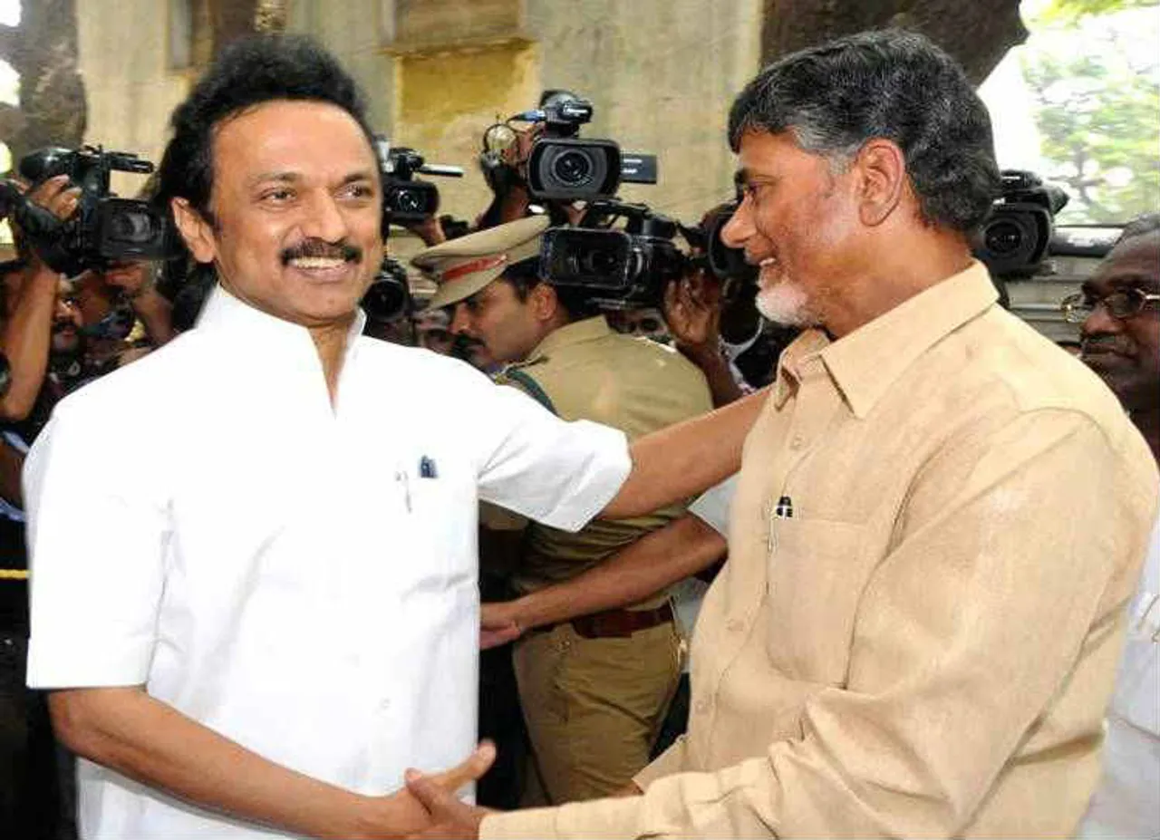 முக ஸ்டாலின் சந்திரபாபு நாயுடு சந்திப்பு