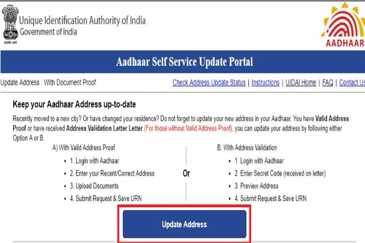 UIDAI, uidai portal, aadhaar,card,update,correction, address change ஆதார், அப்டேட் ,பதிவு, முகவரி மாற்றம்