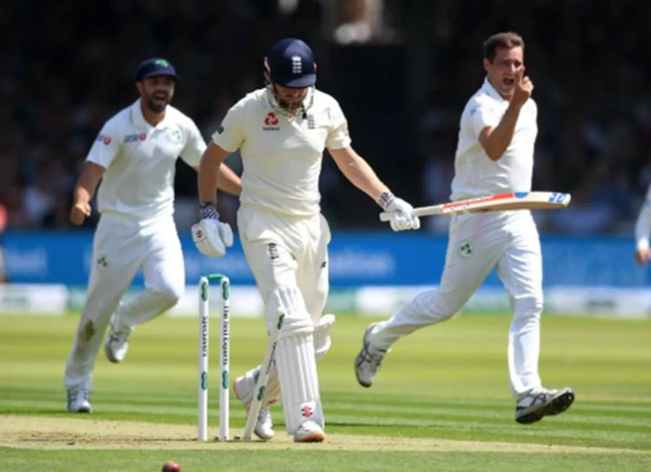 england all out for 85 against ireland only test match lords london eng vs ire - 37 வயது பவுலரிடம் சரண்டர்... 85 ரன்களுக்கு ஆல் அவுட்! - அயர்லாந்துக்கு எதிரான டெஸ்ட் போட்டியில் காமெடி பீஸான 'உலக சாம்பியன்' இங்கிலாந்து