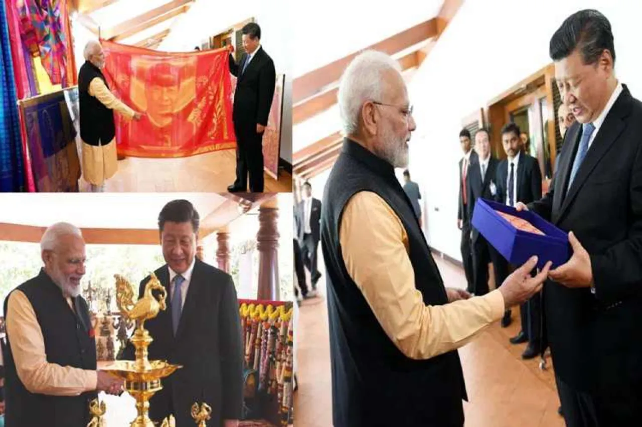 silk portrait of xi jinping, modi xi chennai summit, modi xi meeting, modi xi summit, narendra modi, xi jinping,