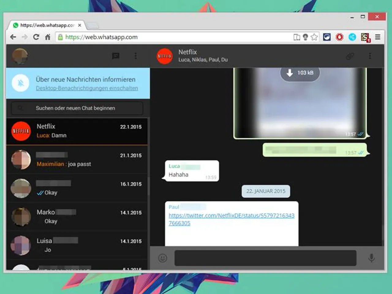 WhatsApp Web Dark Theme