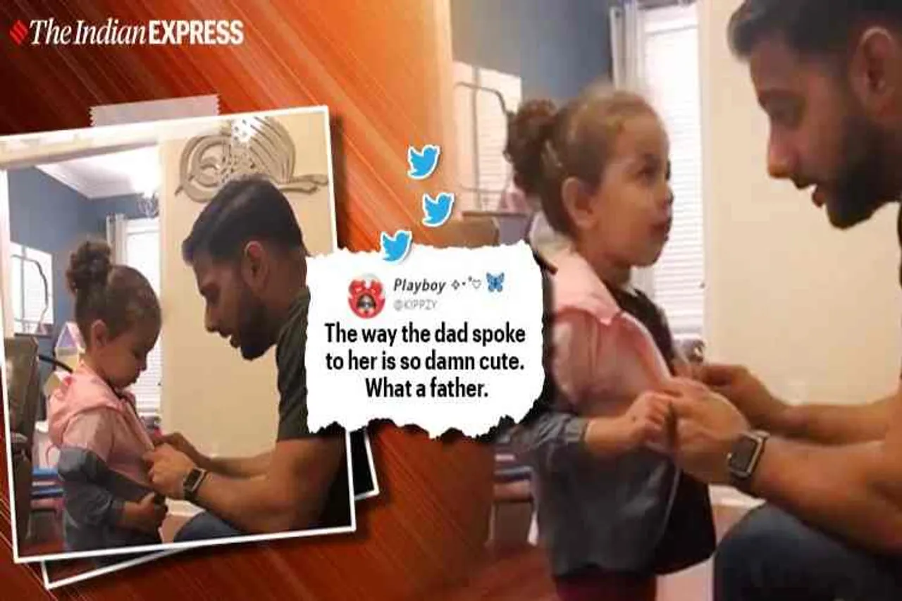 toddler steals classmates jacket, girl steal classmates toddler, toddler interrogated by father after stealing coat from school, தோழனின் கோட்டை வீட்டுக்கு எடுத்துவந்த சிறுமி, சிறிமியை விசாரிக்கும் தந்தை, வீடியோ வைரல், சிறுமி மிலா, girl mila, toddler mila, toddler bring home classmates coat, toddler videos, trending Tamil indian express news