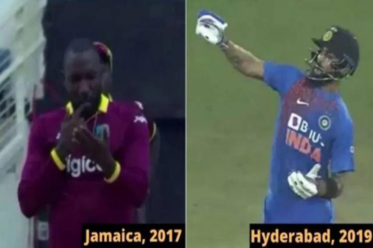 When Kesrick Williams’ gave notebook send-off to Virat Kohli during Jamaica T20I in 2017 - 2017ல் கோலிக்கு நோட்புக் ஸ்டைலில் வழியனுப்பிய வில்லியம்சன் - வீடியோ! இதுக்குதானா இந்த கும்மாங்குத்து