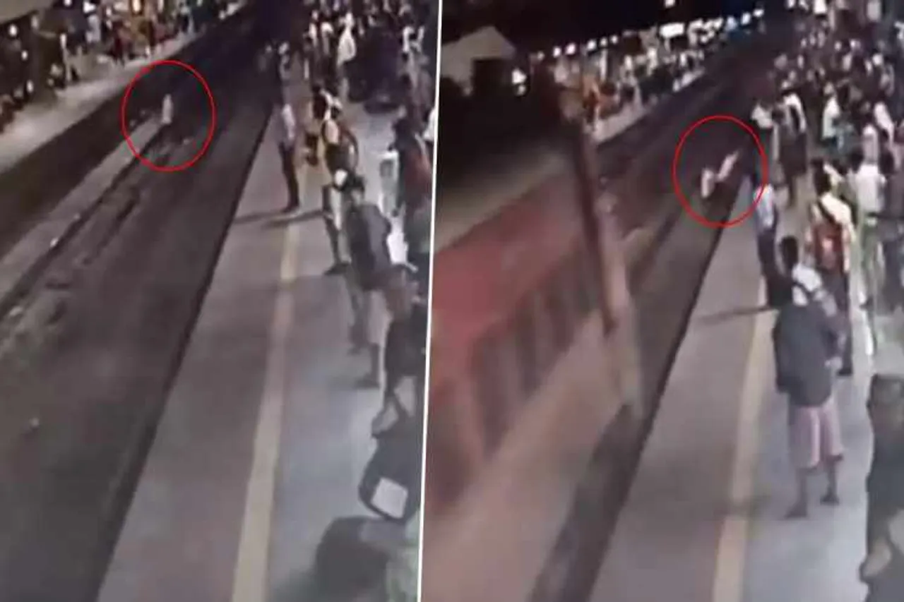maharashtra, mumbai, thane, crpf personnel, passenger, constable, thane railway station, save, life, netizens, viral, video