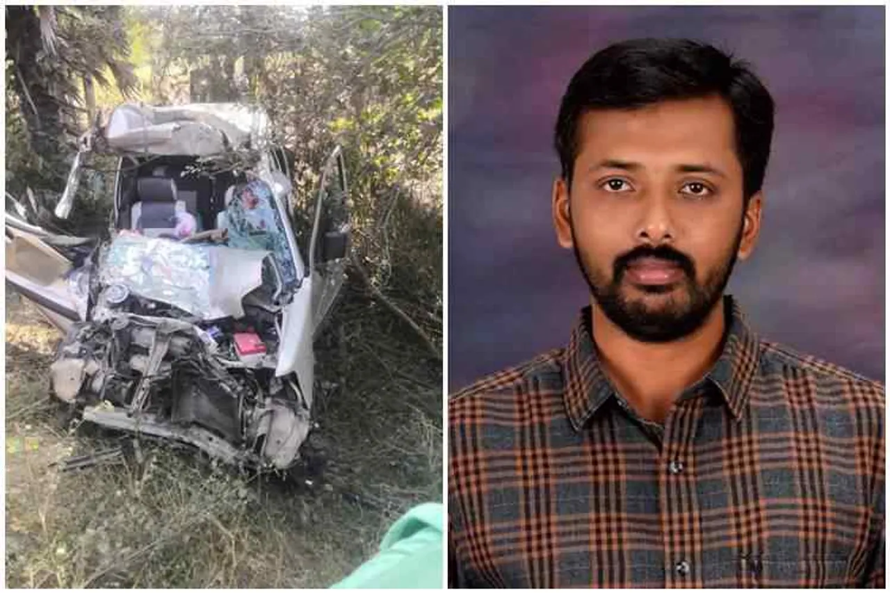 tirupur toi reporter dead in accident, திருப்பூர் கார் விபத்து, செய்தியாளர் ராஜசேகர் தாயுடன் பலி, tirupur toi reporter rajasekr dead in accident, toi reporter rajasekar, tirupur car accident
