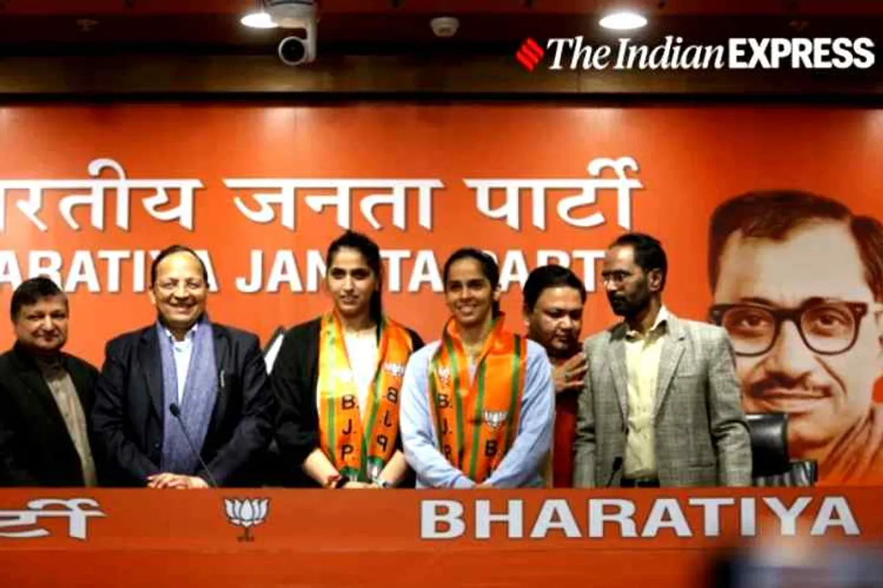 Saina Nehwal, Saina Nehwal joins BJP, சாய்னா நெஹ்வால், பேட்மிண்டன் வீராங்கனை, சாய்னா நெஹ்வால், பாஜகவில் இணைந்த சாய்னா நெஹ்வால், Former world number one badminton player Saina Nehwal, Saina Nehwal calls Narendra Modi an inspiration, bjp jp nadda, saina joins bjp, bjp, saina nehwal praise pm modi