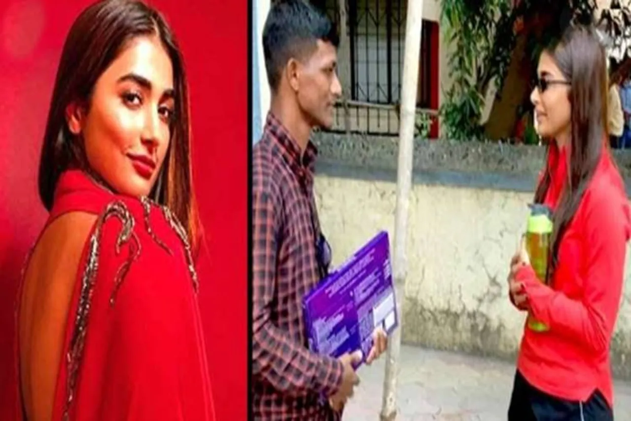 fan sleep on pavement to meet actress pooja hegde - நடிகையை பார்க்க 5 நாட்கள் சாலையோரம் படுத்துறங்கிய ரசிகர்; உருகிய ஜீவா ஹிரோயின்(வீடியோ)