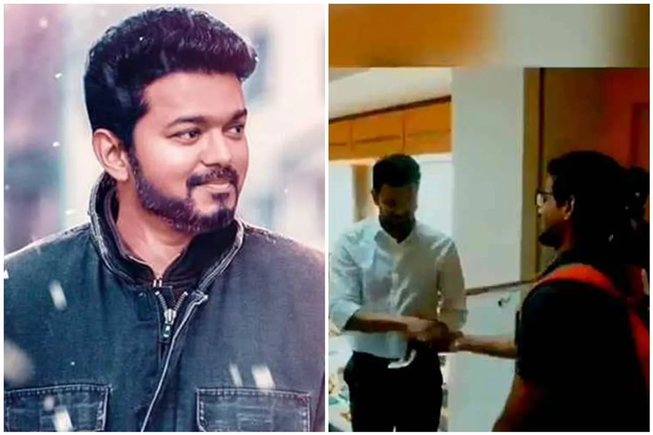 actor vijay, vijay, vijay bigil, vijay thalapathy 64, master first look poster, விஜய், மாஸ்டர், தளபதி 64, Vijay fan show magic, விஜய்க்கு மேஜிக் காட்டிய ரசிகர், fan magic to actor Vijay at Bigil shooting spot
