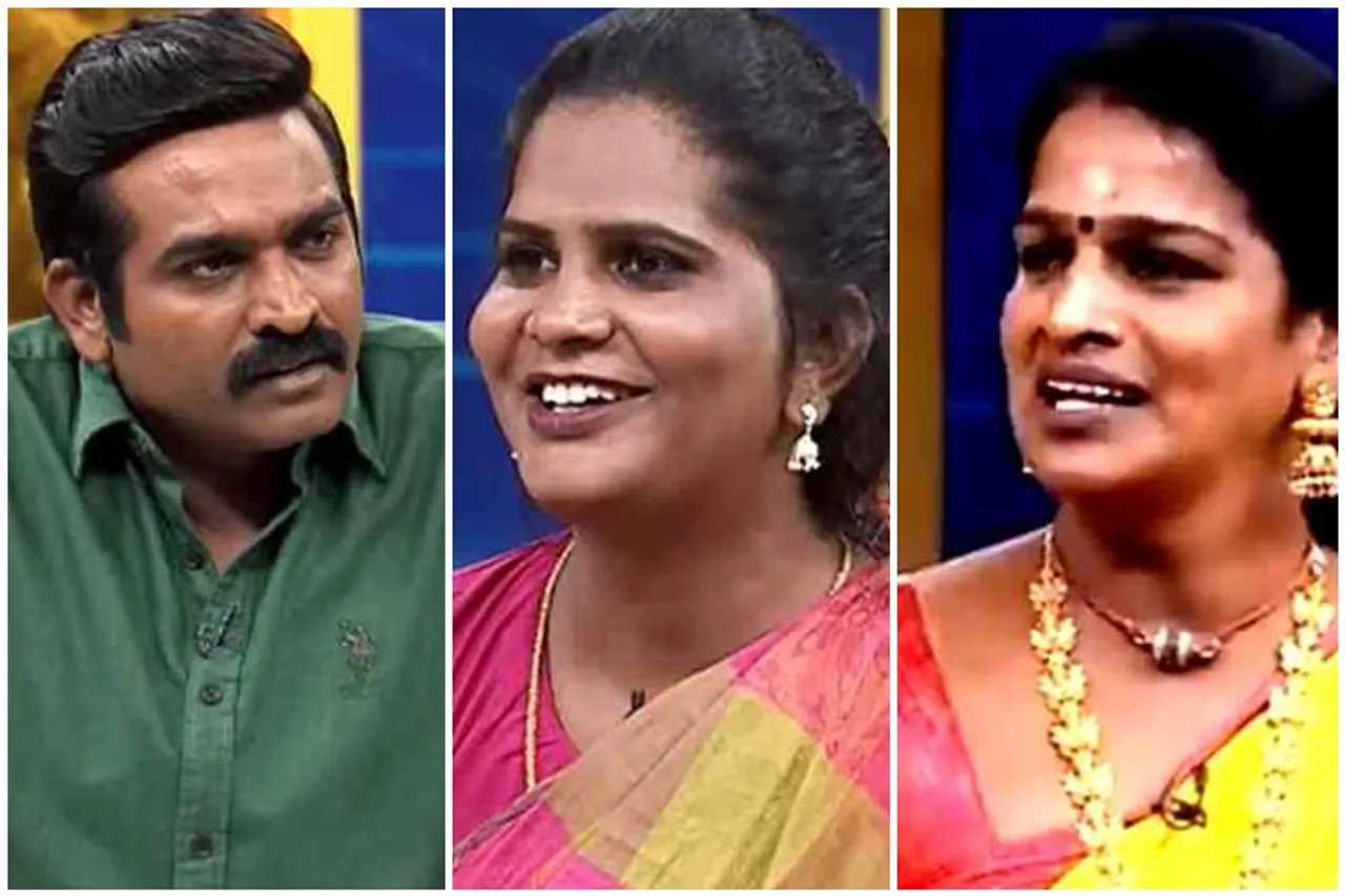 actor vijay sethupathi, vijay sethupathi, விஜய் சேதுபதி, நம்ம ஊரு ஹீரோ, சன் டிவி, vijay sethupathi presented namma ooru hero, விஜய் சேதுபதி, sun tv namma ooru hero programme, திருநங்கைகள், namma ooru hero transgender episode vijay sethupathi, vijay sethupathi with transgender, namma ooru hero sun tv
