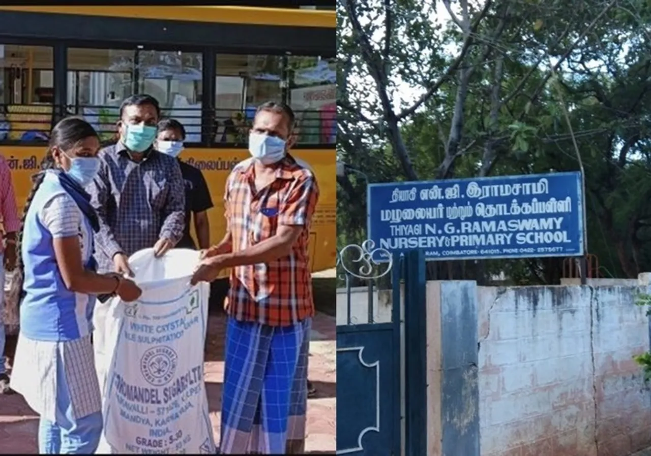 Coimbator NGR School teachers help poor students