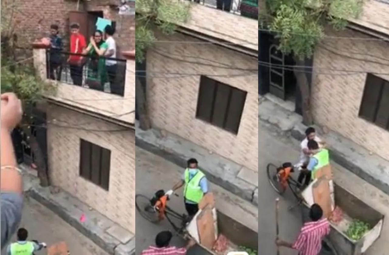 Trending viral video of people welcoming scavengers with garlands and flowers
