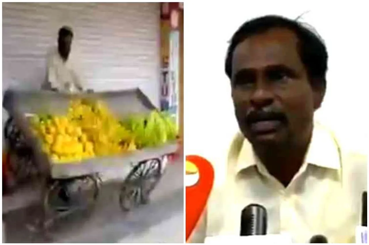 Vaniyambadi Municipality commissioner atrocities, vaniyambadi, municipality officials atrocities vaniyambadi fruit vendors, வாணியம்பாடி, வாணியம்பாடி நகராட்சி ஆணையர் பழங்களை கொட்டிய வீடியோ, வாணியம்பாடி வியாபாரிகள் பழங்களைக் கொட்டிய ஆணையர், வைரல் வீடியோ, தமிழ் செய்திகள், vaniyambadi commissioner atrocites vira video, viral video, latest tamil news, latest tamil nadu news