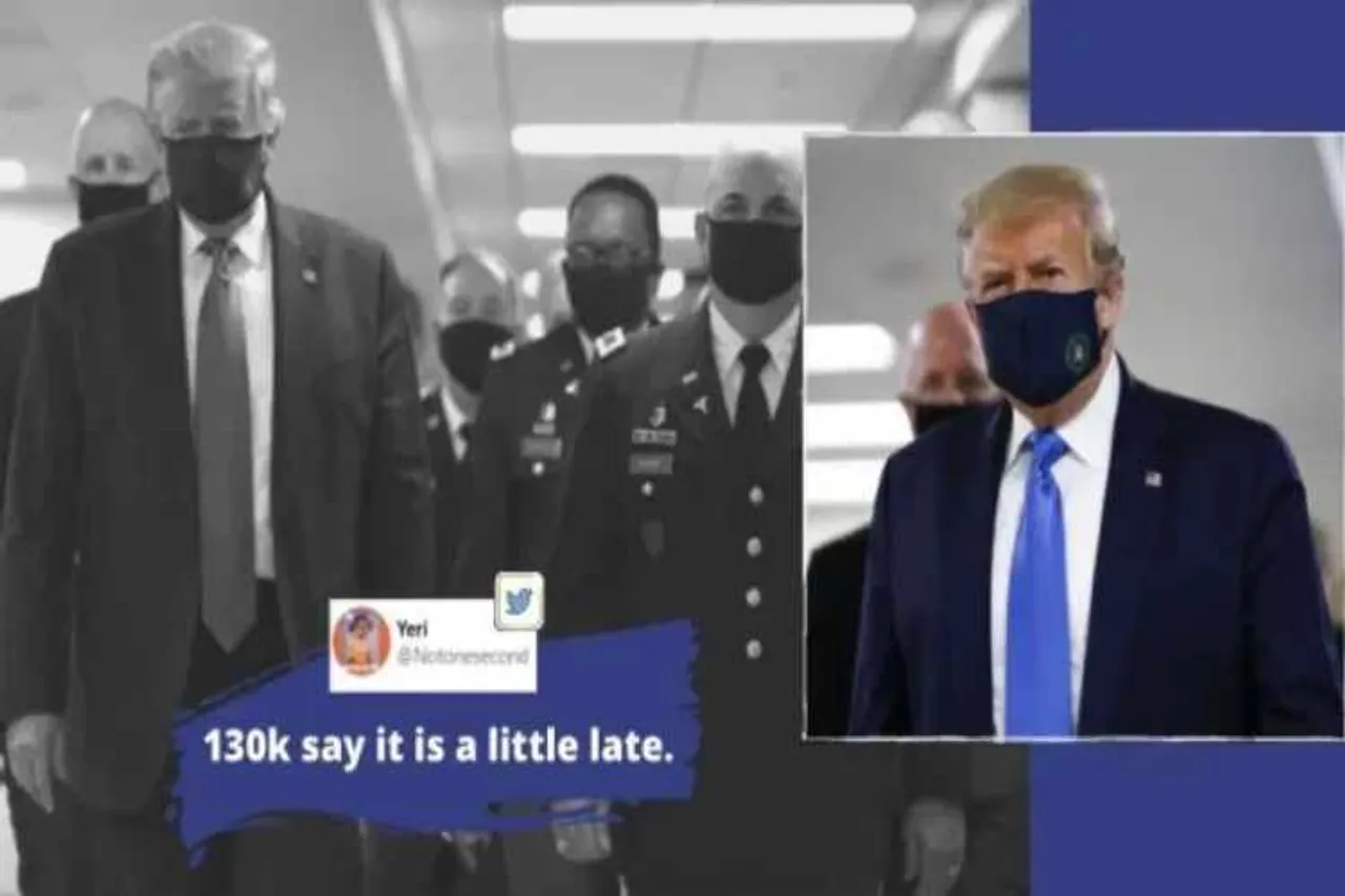 Coronavirus, COVID-19, US President Donald Trump, Facemask, Trump wears mask for first time, US Coronavirus updates, Trending news, Indian Express news