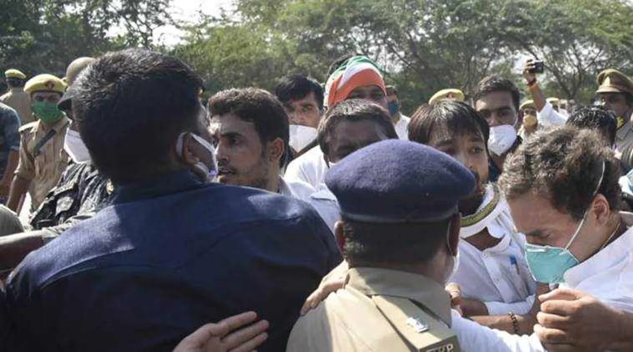 hathras, hathras rape case, hathras case, hathras news, hathras case news, hathras rape case news, ஹத்ராஸ், ஹத்ராஸ் தலித் பெண் கூட்டு பாலியல் கொலை, hathras rape case today news, hathras case news, ராகுல் காந்தி தடுத்து நிறுத்தம், ஹத்ராஸ் செல்ல முயன்ற ராகுல் தடுத்து நிறுத்தம், பிரியங்கா காந்தி, காங்கிரஸ், hathras gangrape case, hathras gangrape case latest news, hathras gangrape case news update, rahul gandhi, priyanka gandhi, hathras section 144, hathras gangrape, hathras rape protests, rahul gandhi hathras