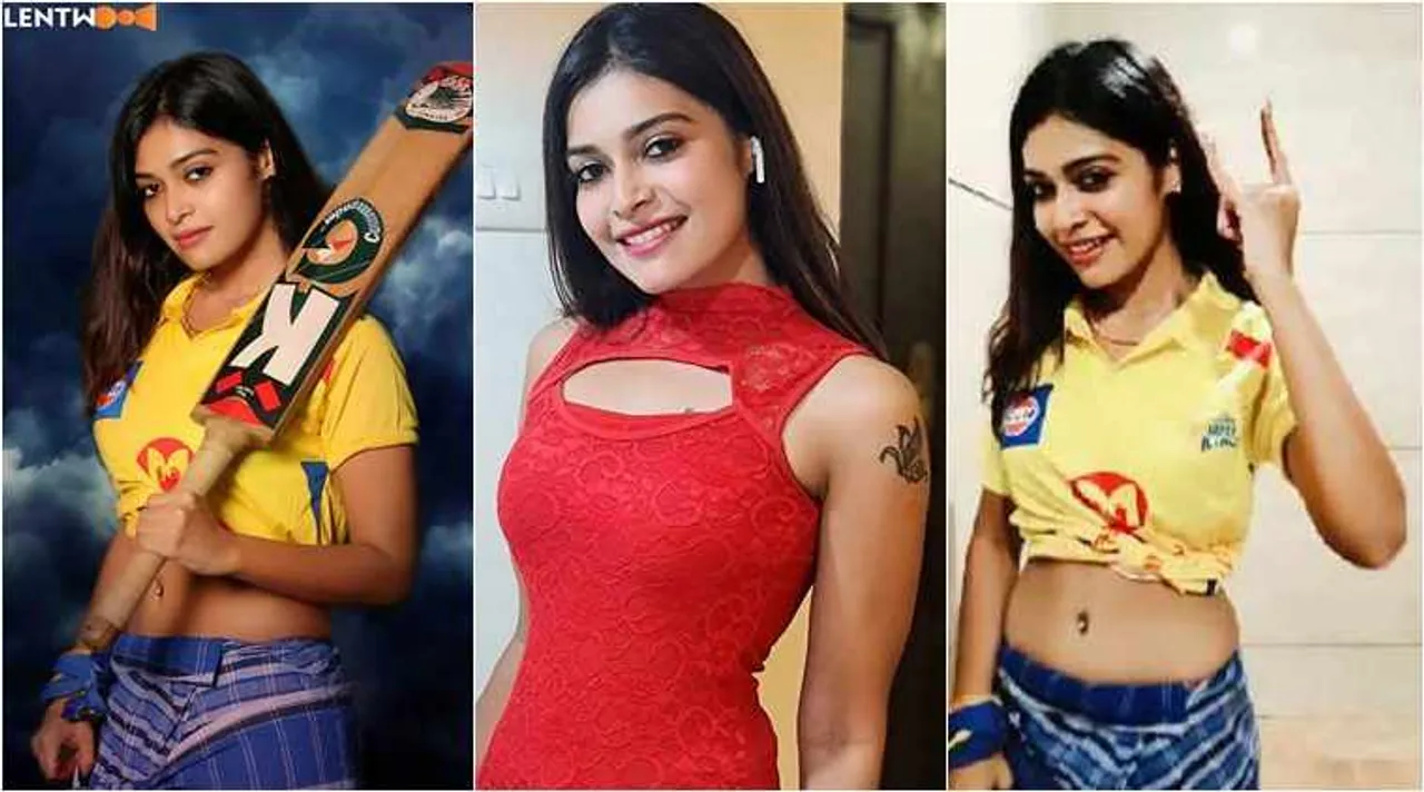 ipl, csk, vijay tv serial actress dharsha gupta, dharsha gupta support to csk, விஜய் டிவி, தர்ஷா குப்தா, தர்ஷா குப்தா சிஎஸ்கேவுக்கு ஆதரவு, தர்ஷா குப்தா புகைப்படம் வைரல், chennai super kings, csk, dharsha gupta photos, tamil serial news, tamil viral news