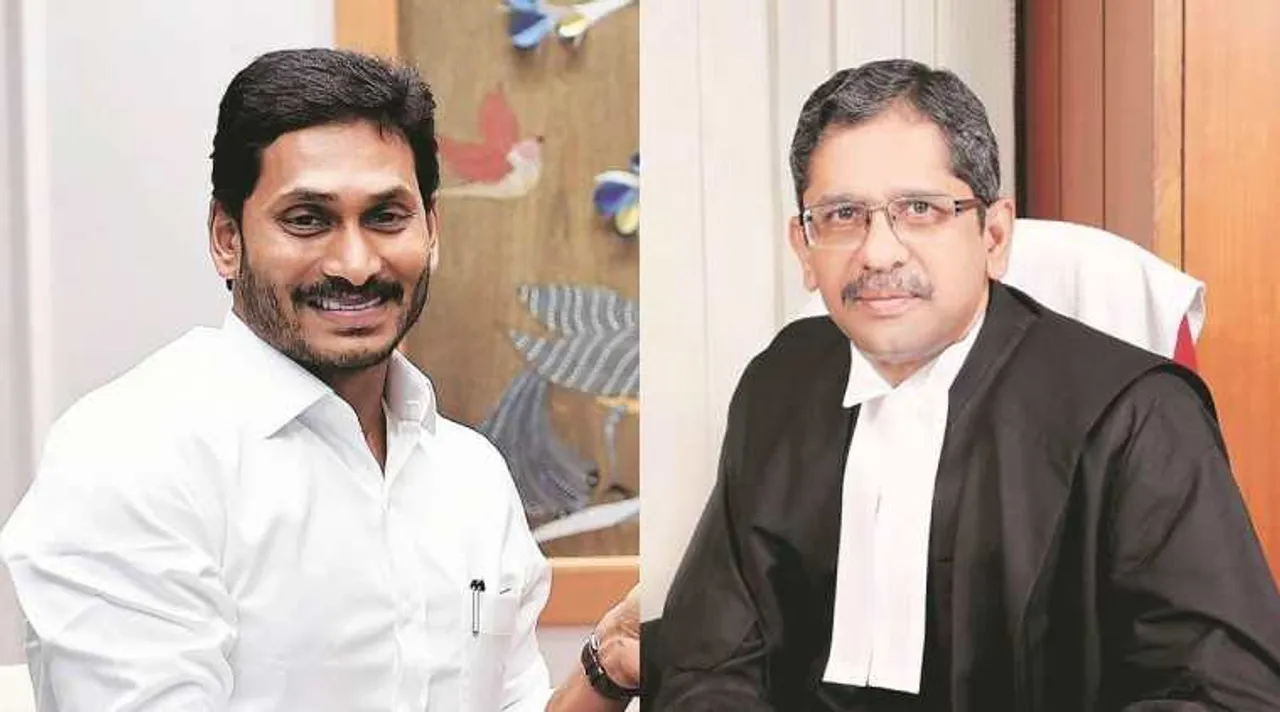 jagan Mohan reddy, ap cm jagan Mohan reddy letter, ஆந்திரப் பிரதேச முதல்வர் ஜெகன் மோகன் ரெட்டி, ஜெகன் மோகன் ரெட்டி, உச்ச நீதிமன்ற நீதிபடி மீது ஜெகன் மோகன் ரெட்டி மீது புகார், jagan Mohan reddy letter to cji, jagan Mohan reddy complain on sc judge, நீதிபதி என்வி ரமணா, andhra pradesh cm, ஜெகன் மோகன் ரெட்டி உச்ச நீதிமன்ற தலைமை நீதிபதிக்கு கடிதம், s a bobde, N V Ramana, andhra pradesh high court influence, tamil indian express