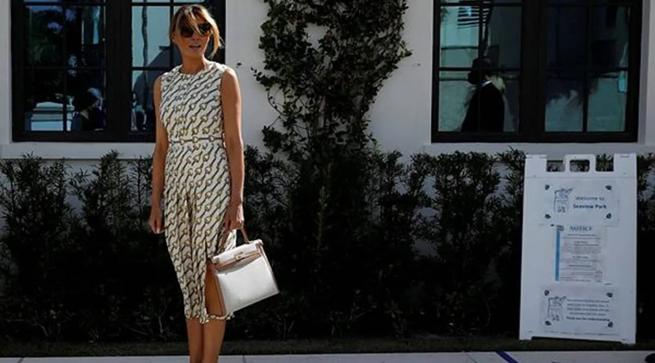 Melania Trump votes America Election 2020 in Gucci costume controversy Tamil News