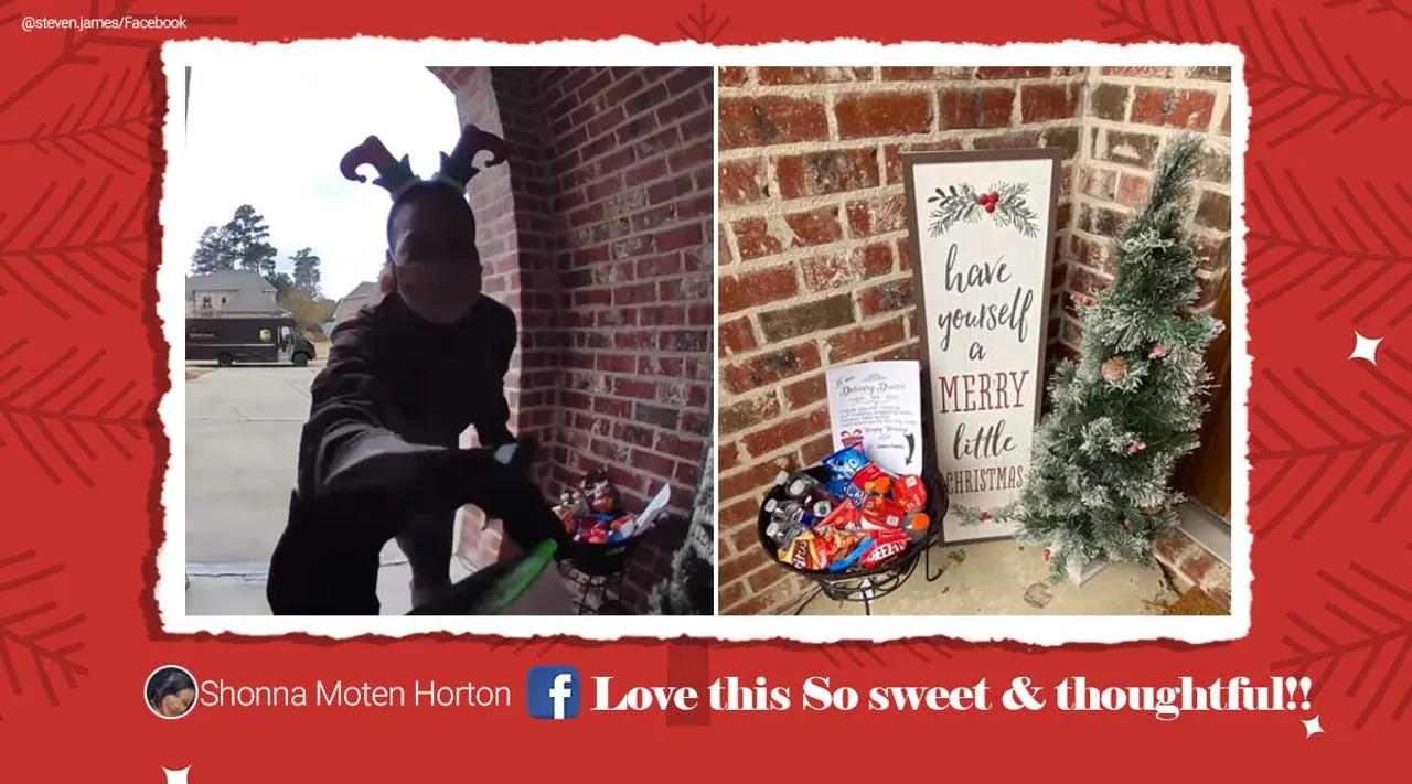 Delivery person finds treats on doorsteps her happy reaction wins hearts online