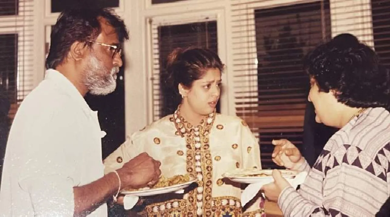 RAJINIKANTH - NAGAMA VIRAL PHOTO - நடிகர் ரஜிகாந்த் - நடிகை நக்மா இணையத்தில் வைரலாகும் புகைப்படம்.
