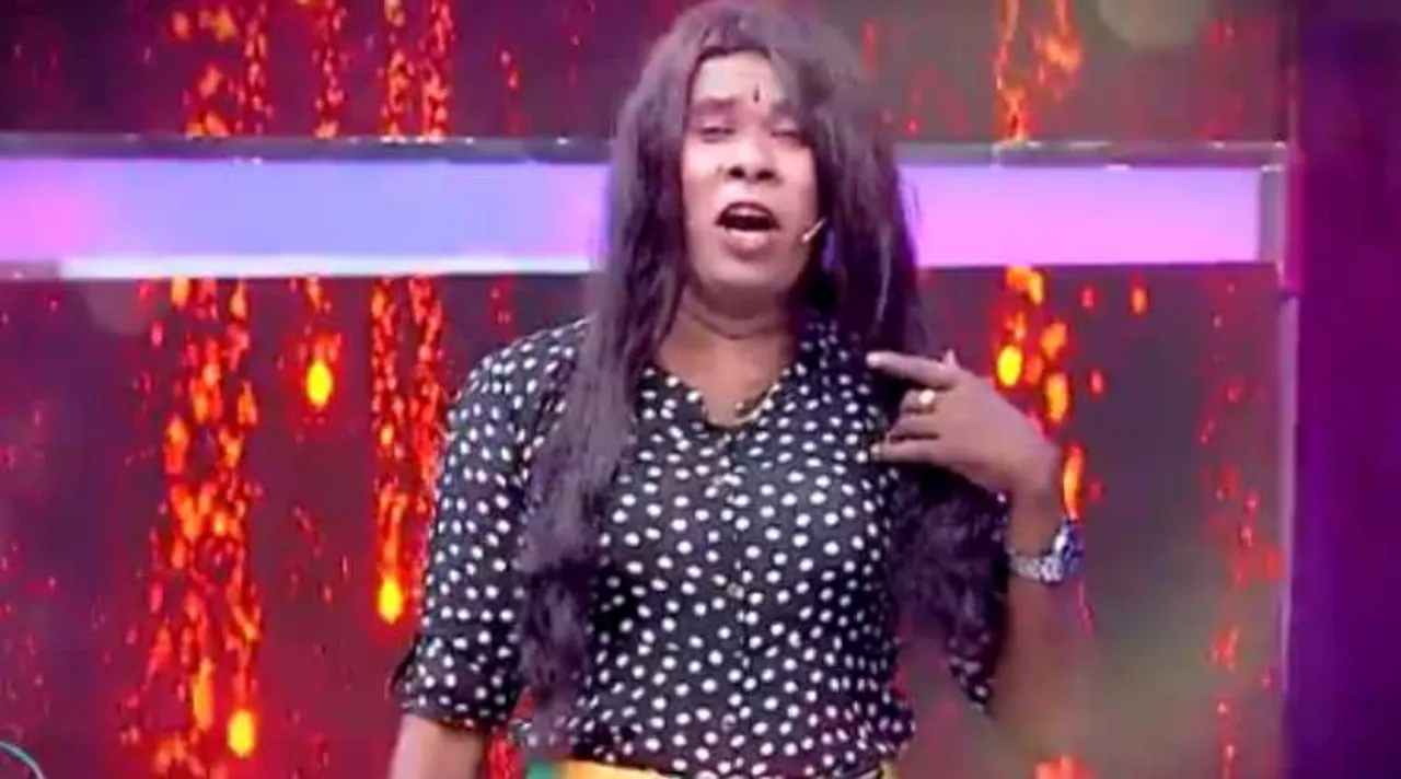 actor ramar, vijay tv, sound party, priyangka, ramar, ramar new getup like priyangka, பிரியங்கா கெட்டப்பில் ராமர், விஜய் டிவி, சவுண்ட் பார்ட்டி நிகழ்ச்சி, வைரல் வீடியோ, vijay tv show, viral video