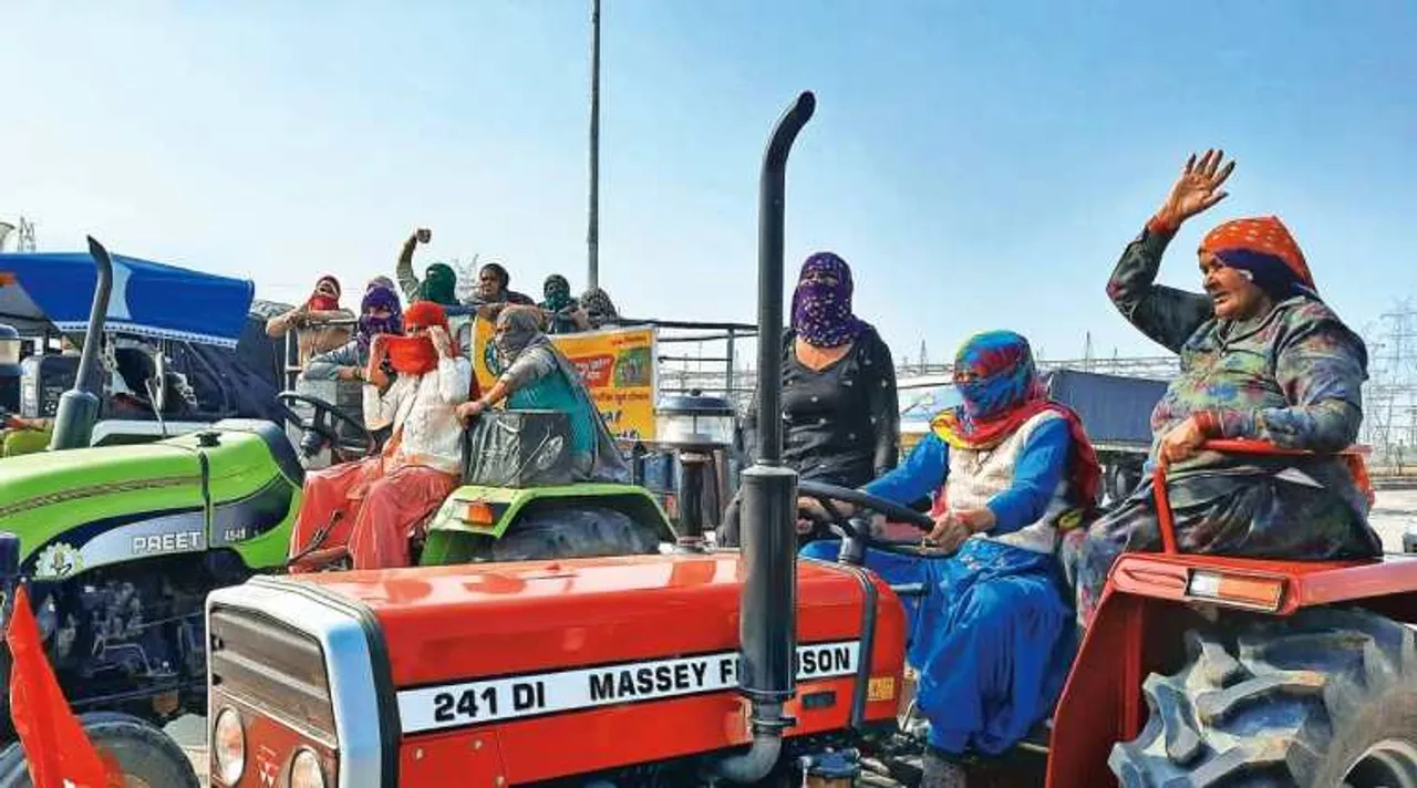 குடியரசு தின விழா ட்ராக்டர் அணிவகுப்பு போராட்டம் : ஹரியானா கிராமப்புற பெண்கள் தீவிரப் பயிற்சி