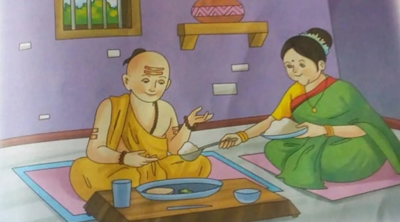 குடுமியுடன் கோவில் குருக்களாக திருவள்ளுவர் : சி.பி.எஸ்.இ பாட புத்தகத்தில் எழுந்த சர்ச்சை