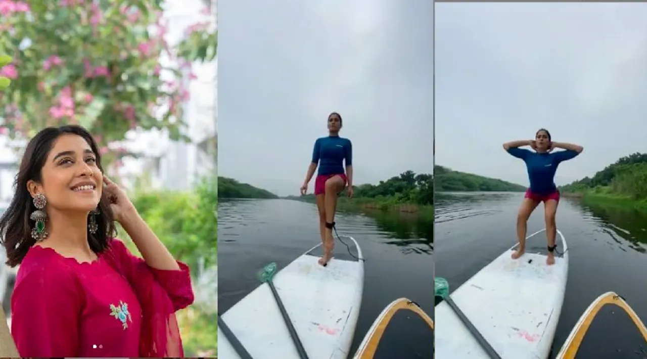 Viral news in Tamil actress Regina Cassandra Exercise and dance video goes viral in social medias.