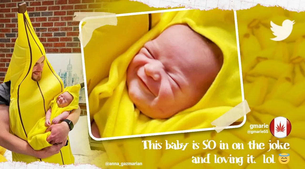 Viral photo of father-daughters matching banana outfits