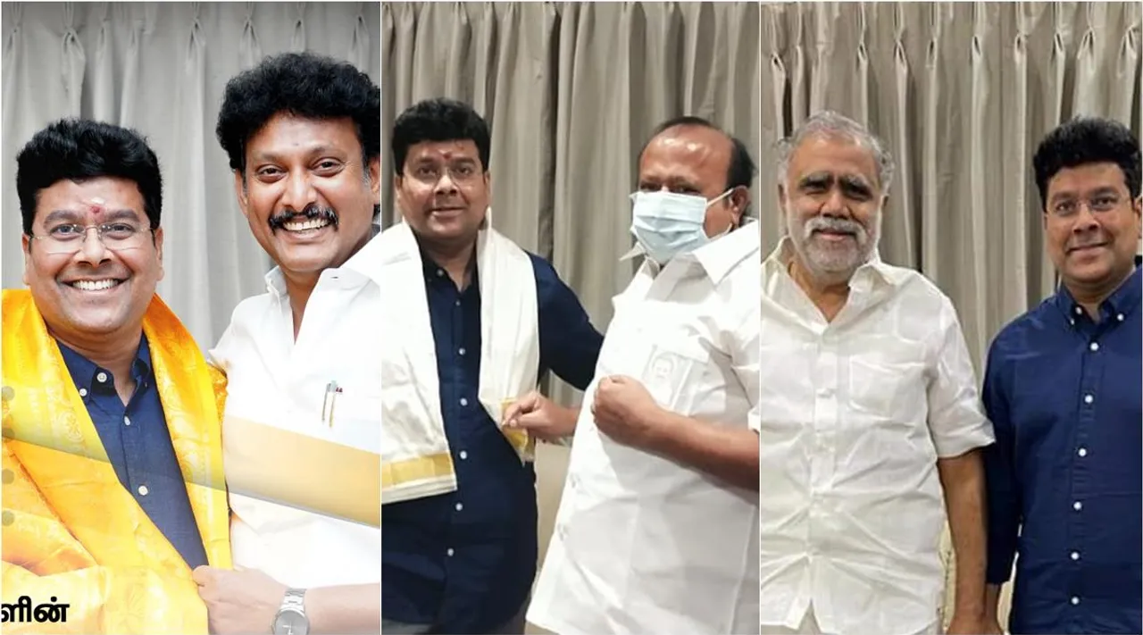 Sabareesan birthday, cm mk stalin, sabareesan comes on screen, DMK Ministers meets Sabareesan, sabareesan birthday dmk ministers wishes sabareesan, சபரீசன் பிறந்தநாள், அமைச்சர் அன்பில் மகேஷ், திண்டுக்கல் ஐ பெரியசாமி, எம் ஆர் கே பன்னீர்செல்வம், anbil mahesh, mrk panneerselvam, dindigul I periyasamy, sabareesan birthday news