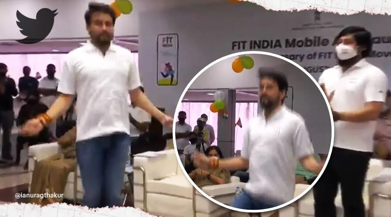 Viral video, sports minister anurag thakur ,