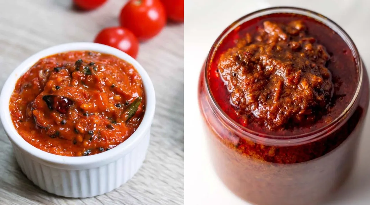 Tomato recipes in tamil: Poondu Thakkali Thokku making in tamil