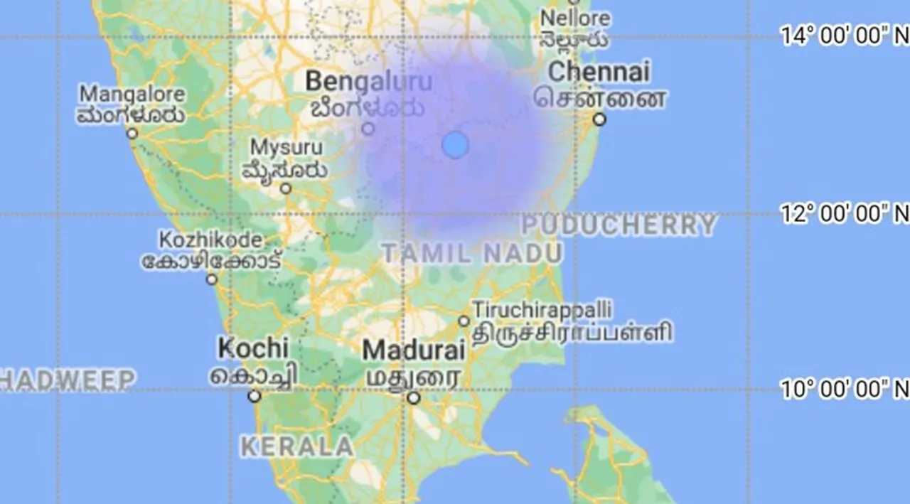earthquake, vellore, today news, breaking