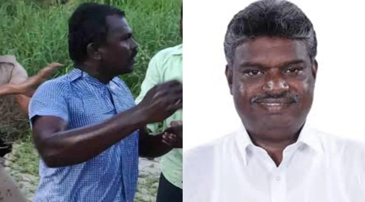 farmer suicide attempt before district collector, virudhunagar, rajapalayam, devadhanam, farmer says land grabbing allegation on DMK MP dhanudh m kumar, thenkasi dmk mp dhanush m kumar, திமுக எம்பி தனுஷ் எம் குமார், திமுக எம்பி தனுஷ் எம் குமார் மீது நில அபகரிப்பு புகார், மாவட்ட ஆட்சியர் முன்பு தீக்குளிக்க முயன்ற நபர், dmk mp dhanush m kumar, land grabbing allegation, tamilnadu politics