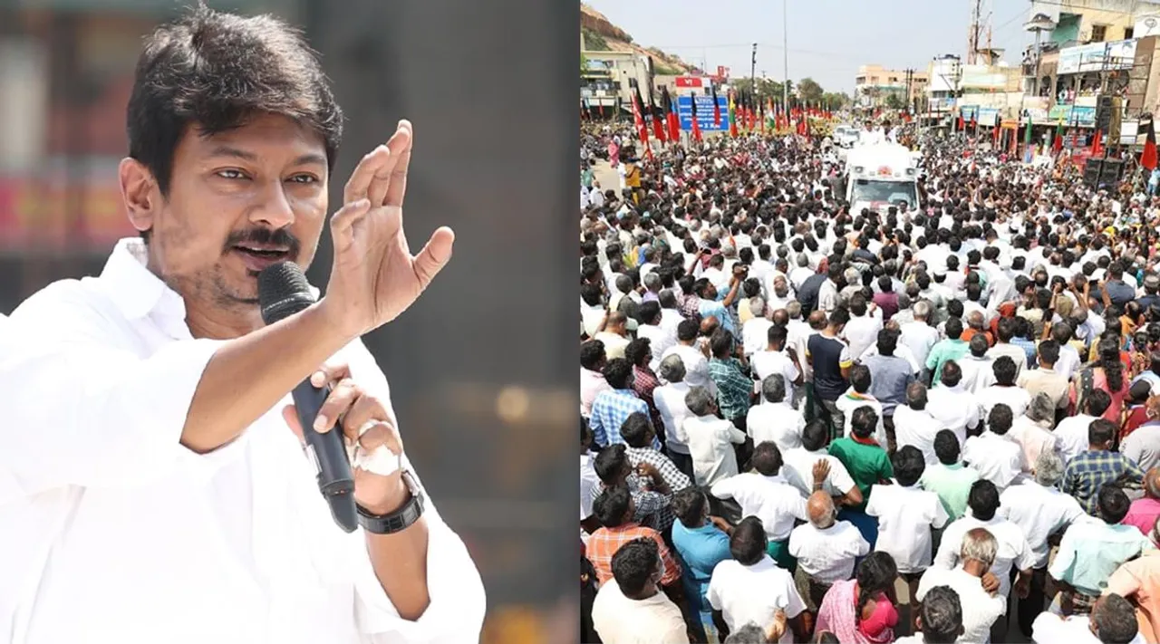 women questions at Udhayanidhi Stalin, what happen to monthly thousand rupees for family head women, DMK Election promise, திமுக தேர்தல் வாக்குறுதி, குடும்பத் தலைவிகளுக்கு மாதம் ரூ1000 என்னாச்சு, பிரச்சாரத்தில் உதயநிதியிடம் கேள்வி எழுப்பிய பெண்கள், Udhayanidhi Stalin, Karur, local body elections, Udhayanidhi Stalin campaign