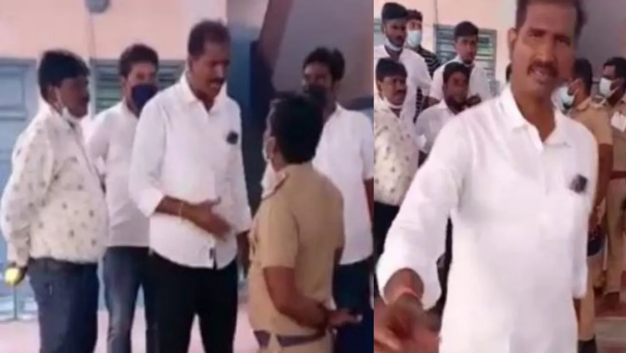 வாக்குச் சாவடியில் தகராறு…பெண் போலீசின் போனை பறித்த திமுக பிரமுகர்; பரபரப்பு வீடியோ!