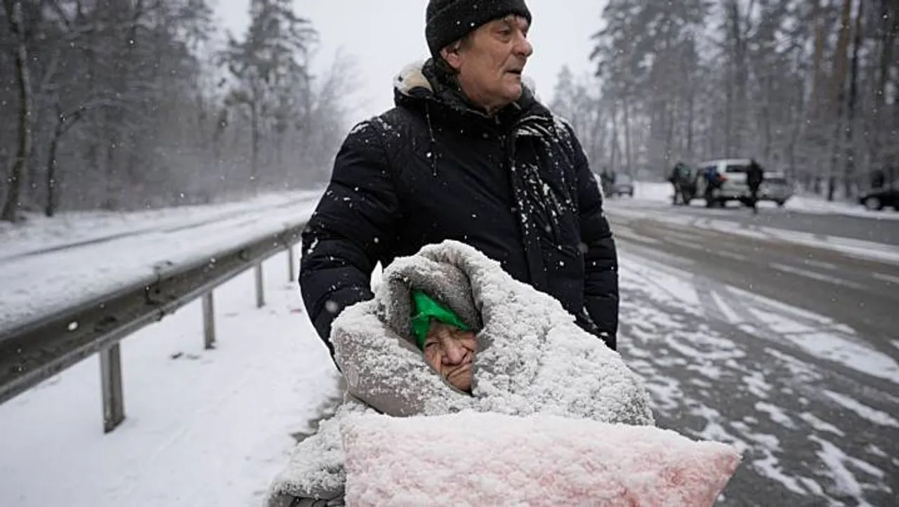 Russia-Ukraine crisis: மோதல் நகரங்களில் இருந்து வெளியேறிவரும் உக்ரேனியர்கள்