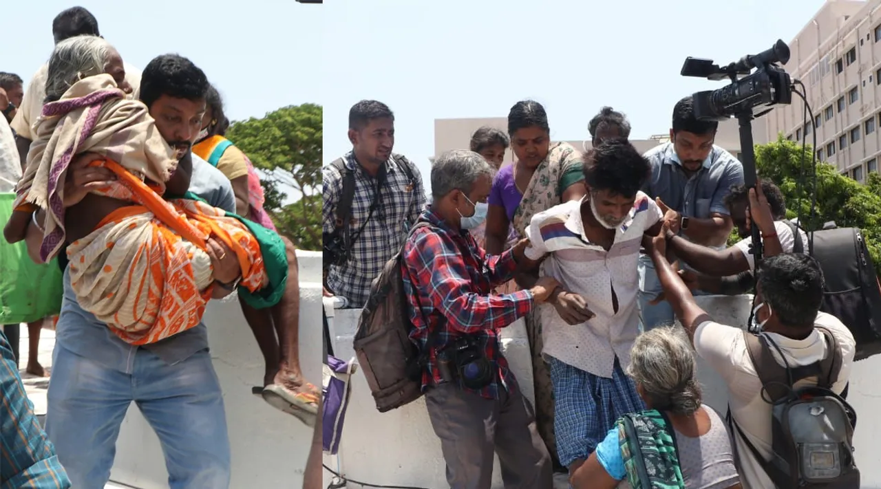 ராஜீவ் காந்தி மருத்துவமனையில் தீ: நோயாளிகளுக்கு ஊடகவியலாளர்கள் உதவி -  முதல்வர் பாராட்டு