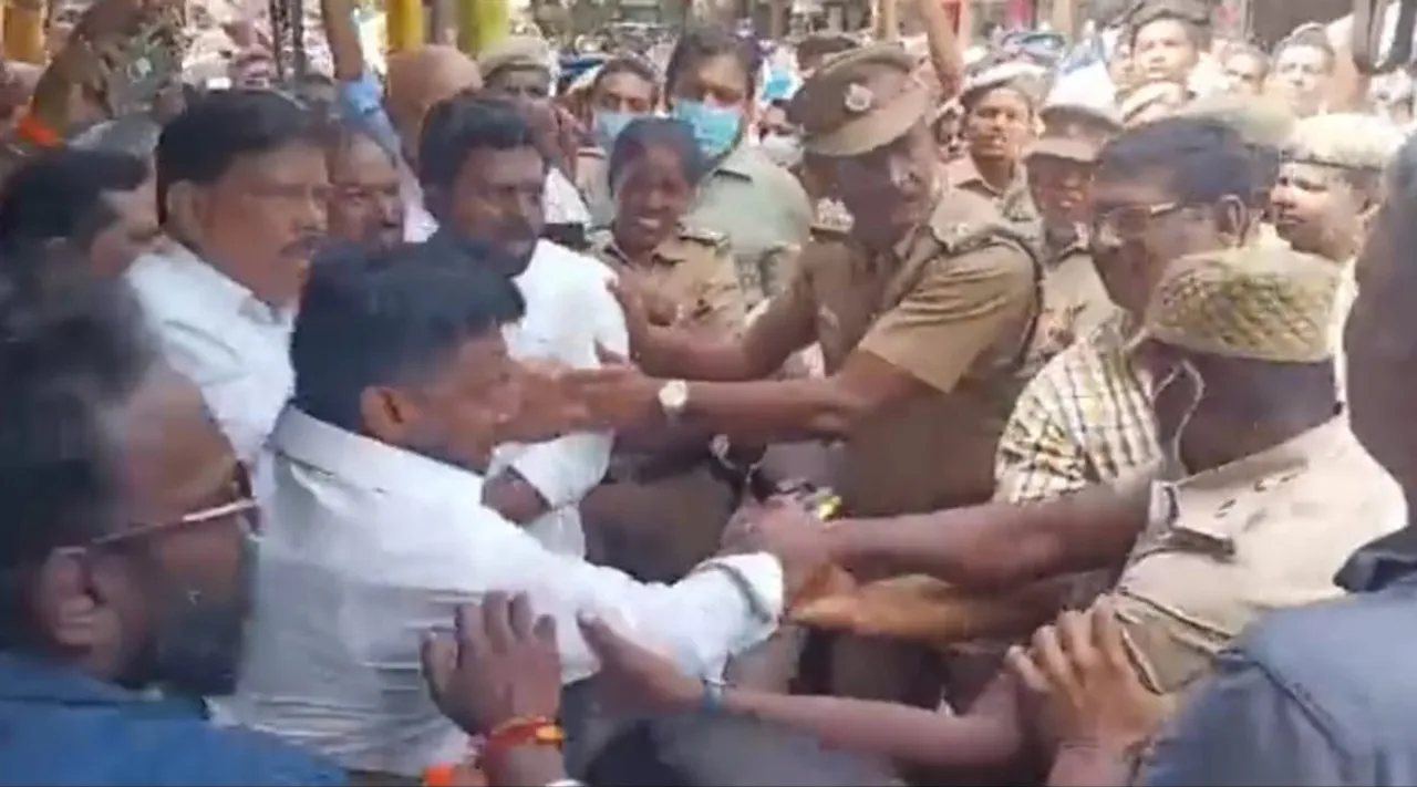 சென்னை அயோத்தியா மண்டபம் பிரச்னை: கரு நாகராஜன்- பா.ஜ.க-வினர் கைது