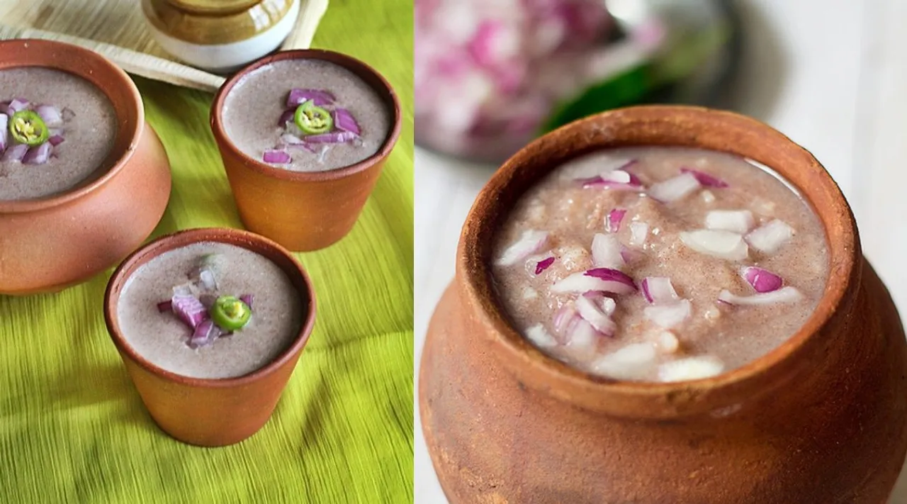 Instant Ragi Koozh in tamil: how to make Ragi (Finger millet or Keppai) koozh Tamil
